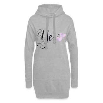 Wedding: Yes, I want - Hoodie Dress - heather grey - Front