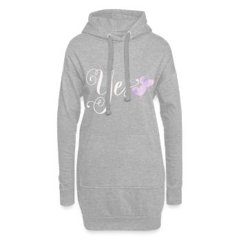 Ja, ich will - Hoodie-Kleid - Grau meliert - Vorne