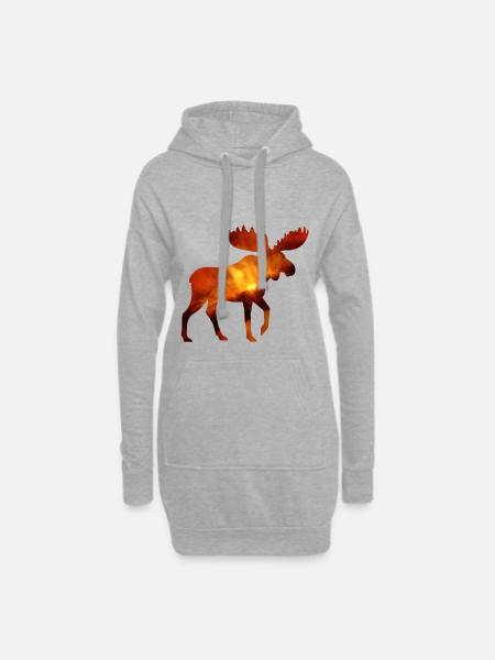 Moose animal universe - Hoodie Dress - heather grey