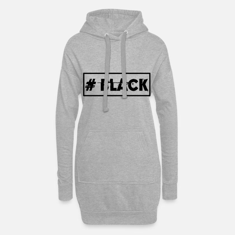 # Schwarz - Hoodie-Kleid - Grau meliert