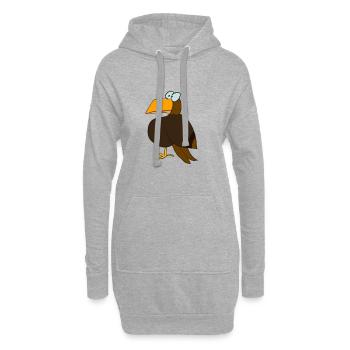 Petit aigle maladroit - Sweat-shirt à capuche long Femme - gris chiné - Devant