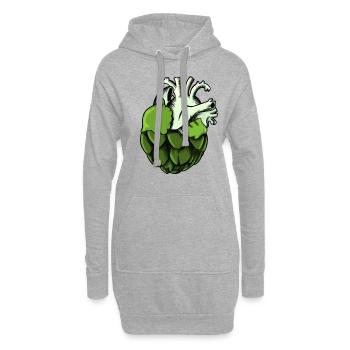 Artischockenherz - Hoodie-Kleid - Grau meliert - Vorne