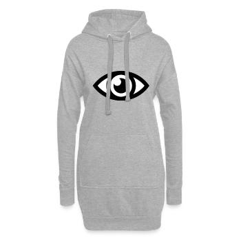 œil - Sweat-shirt à capuche long Femme - gris chiné - Devant