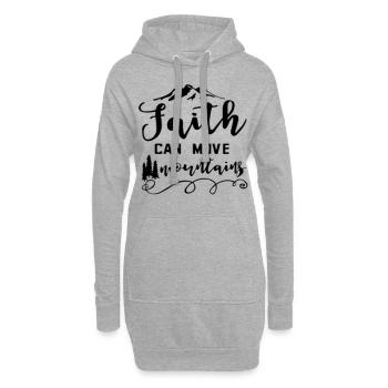 La foi peut déplacer des montagnes - Sweat-shirt à capuche long Femme - gris chiné - Devant