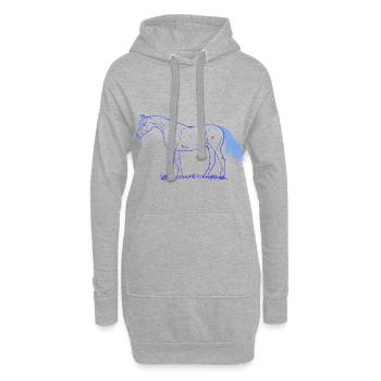 Cheval - Sweat-shirt à capuche long Femme - gris chiné - Devant