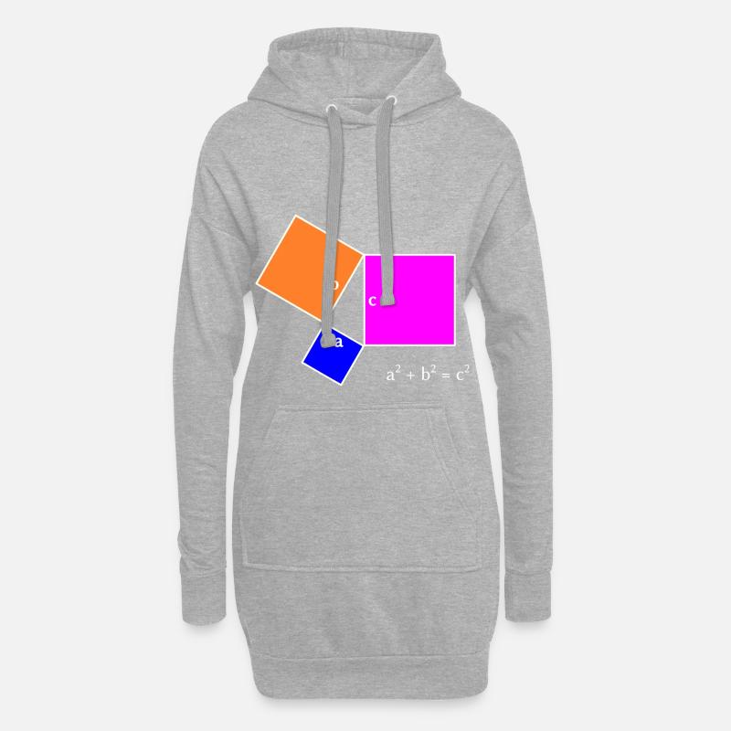 Satz des Pythagoras - helles Design - Hoodie-Kleid - Grau meliert