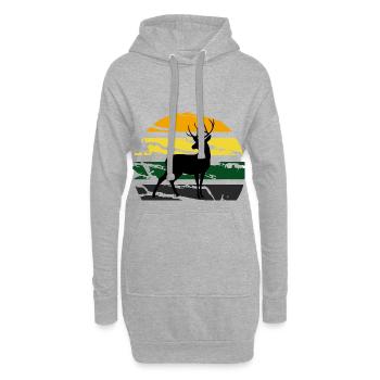 Hirsch - Hoodie-Kleid - Grau meliert - Vorne