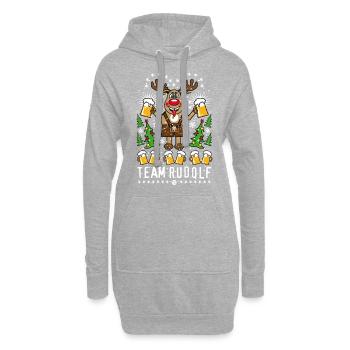 107 Team Hirsch Rentier Rudolph Rudolf Bier Beer - Hoodie-Kleid - Grau meliert - Vorne