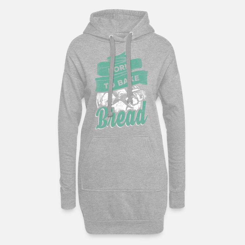 Backen Brot Bäcker - Hoodie-Kleid - Grau meliert