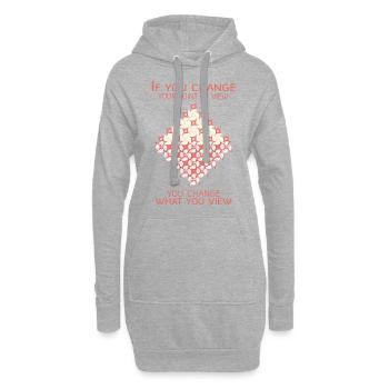 Sichtweise ändern und damit das Angesehene ändern - Hoodie-Kleid - Grau meliert - Vorne