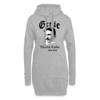 Nikola Tesla - Sweat-shirt à capuche long Femme - gris chiné - Devant