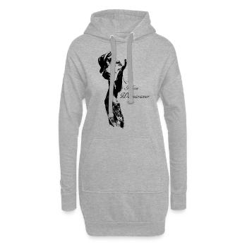 Braque de Weimar - Sweat-shirt à capuche long Femme - gris chiné - Devant