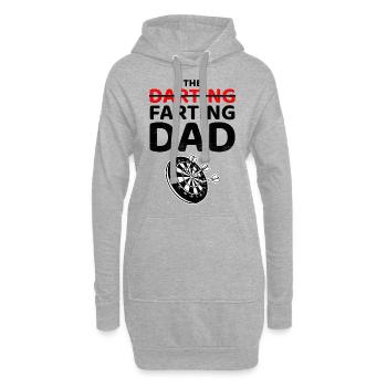 Darts Spieler Bullseye Fart Papa Väter Tag lustig - Hoodie-Kleid - Grau meliert - Vorne