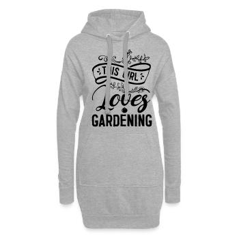 Diese Frau liebt ihren Garten - Hoodie-Kleid - Grau meliert - Vorne