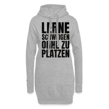 lerne schweigen ohne zu platzen Geschenkidee - Hoodie-Kleid - Grau meliert - Vorne