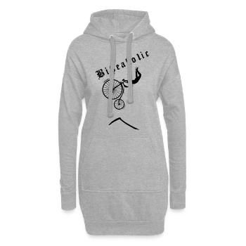 Bikeaholic Retro Schwarz - Hoodie-Kleid - Grau meliert - Vorne
