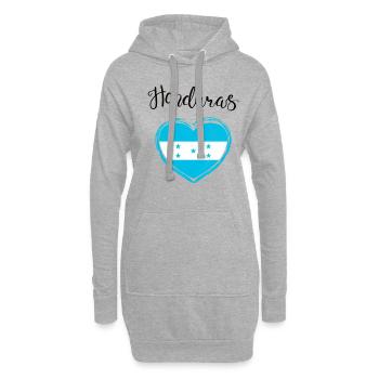 Cadeau du drapeau de la fierté du Honduras - Sweat-shirt à capuche long Femme - gris chiné - Devant