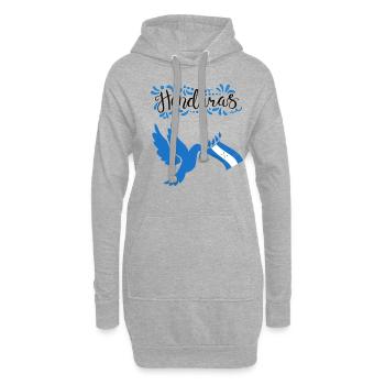 Cadeau du drapeau de la fierté du Honduras - Sweat-shirt à capuche long Femme - gris chiné - Devant