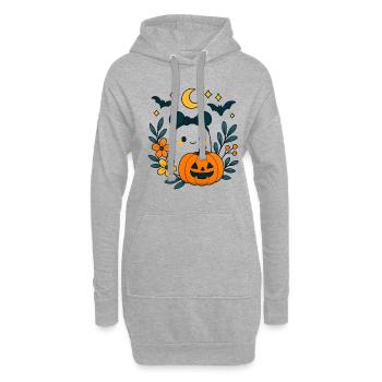 Cadeau de costume de fantôme d’Halloween - Sweat-shirt à capuche long Femme - gris chiné - Devant