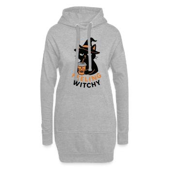 gruselig Katze Halloween Geschenk - Hoodie-Kleid - Grau meliert - Vorne