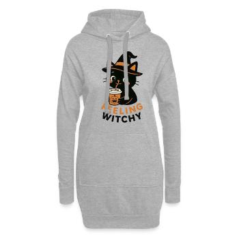 Spooky Cat Halloween Gift - Hoodie Dress - heather grey - Front