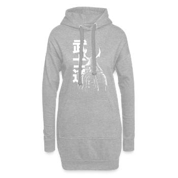 samurai - Hoodie Dress - heather grey - Front