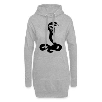 Cobra serpent - Sweat-shirt à capuche long Femme - gris chiné - Devant