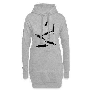 Rouleau de cuisine à pâtisserie - Sweat-shirt à capuche long Femme - gris chiné - Devant