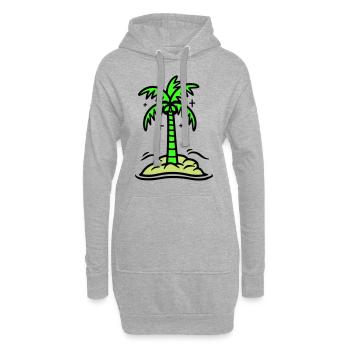 Icône de Palm Island Été - Sweat-shirt à capuche long Femme - gris chiné - Devant