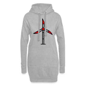 Windrad Windkraft Anlage Symbol - Hoodie-Kleid - Grau meliert - Vorne