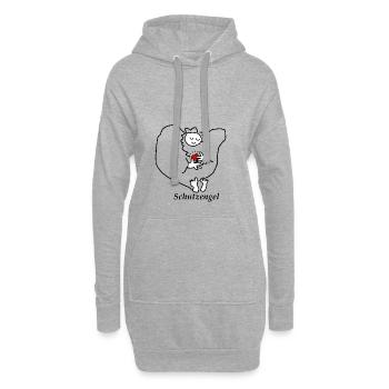 Schutzengel mit Herz - Hoodie-Kleid - Grau meliert - Vorne