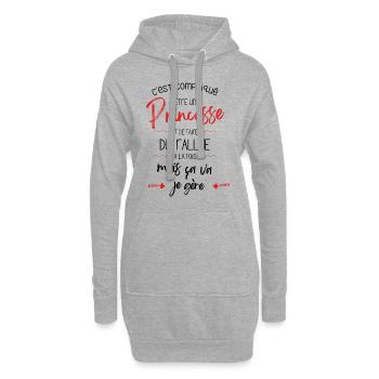 Compliqué d'être Princesse et faire du Rallye - Sweat-shirt à capuche long Femme - gris chiné - Devant