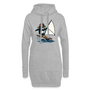 Cool pingouin Planche à voile Sports nautiques d’été - Sweat-shirt à capuche long Femme - gris chiné - Devant