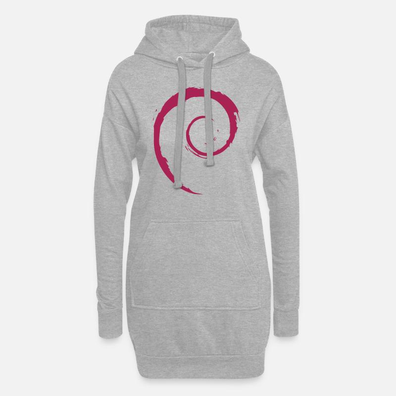 Système d’exploitation Linux Spiral PC Gift IT Idea - Sweat-shirt à capuche long Femme - gris chiné