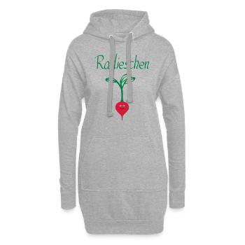 Radieschen 3 - Hoodie-Kleid - Grau meliert - Vorne