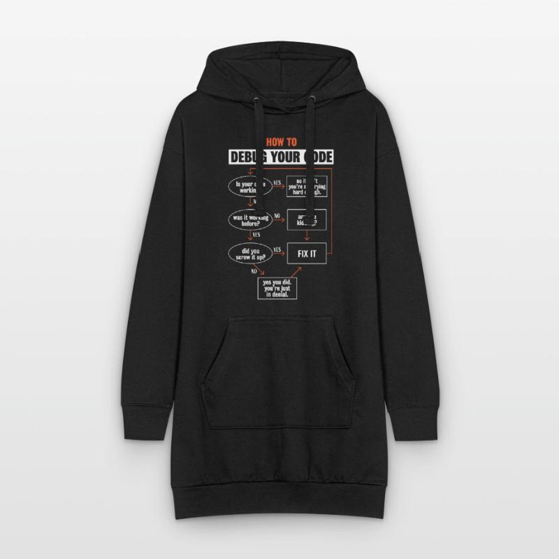 "How to debug your code" Funny Programmer Coding Hoodie Dress