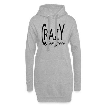 Crazy for You in Black - Hoodie-Kleid - Grau meliert - Vorne
