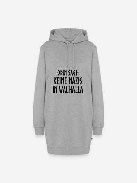 Keine nazis in walhalla - Hoodie-Kleid - Grau meliert