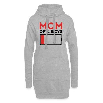 MAMAN DE 4 GARÇONS - Sweat-shirt à capuche long Femme - gris chiné - Devant