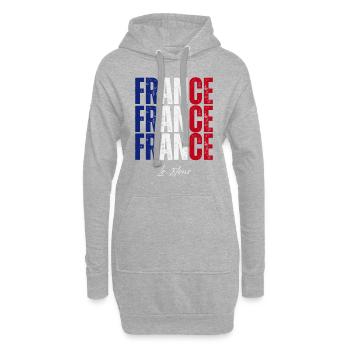 Drapeau de la France, fierté française - Sweat-shirt à capuche long Femme - gris chiné - Devant