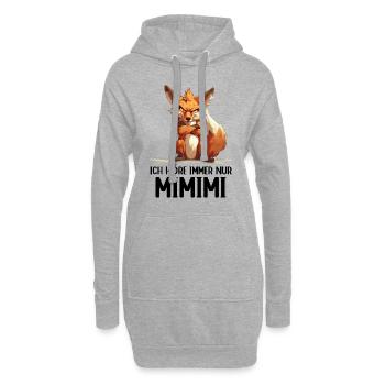 Fuchs Wald Tier Natur Ich höre immer nur Mimimi - Hoodie-Kleid - Grau meliert - Vorne