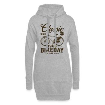 Fan De Vélo 1963 60 Ans Anniversaire Cycliste - Sweat-shirt à capuche long Femme - gris chiné - Devant