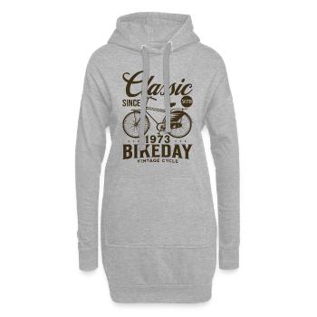 Fan De Vélo 1973 50 Ans Anniversaire Cycliste - Sweat-shirt à capuche long Femme - gris chiné - Devant