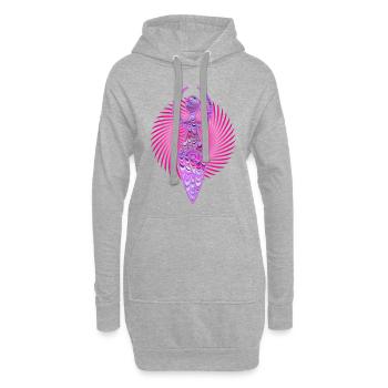 déesse en spirale e 62 - Sweat-shirt à capuche long Femme - gris chiné - Devant