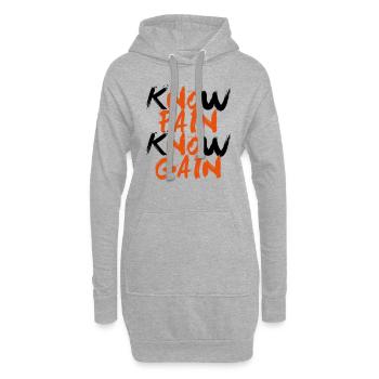 No Pain No Gain - Hoodie-Kleid - Grau meliert - Vorne