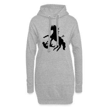reiten - Hoodie-Kleid - Grau meliert - Vorne
