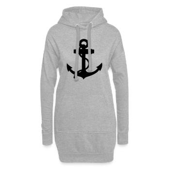 boat anchor - Hoodie-Kleid - Grau meliert - Vorne