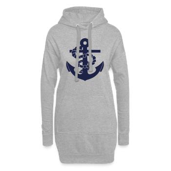 Anchor - Hoodie-Kleid - Grau meliert - Vorne