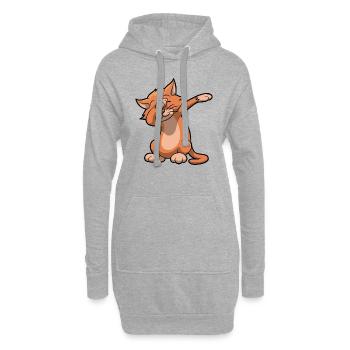 danse dab Chat drôle de cadeau d'anniversaire - Sweat-shirt à capuche long Femme - gris chiné - Devant