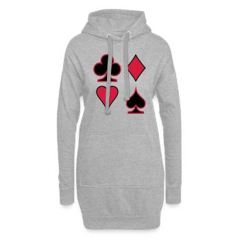 Poker Deck Dealer Trumpf Spielkarten Skat Canasta - Hoodie-Kleid - Grau meliert - Vorne